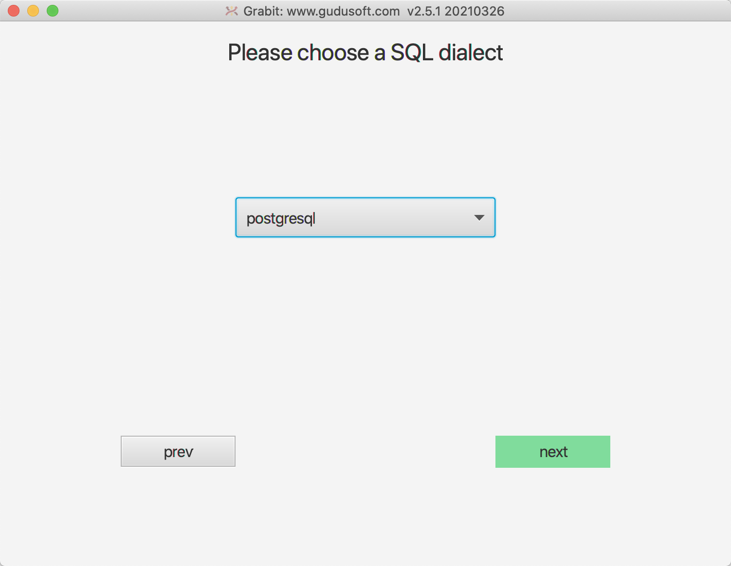 Grabit PostgreSQL UI 2 database